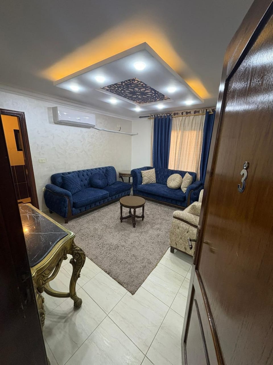 Living room, Seating area, air conditioner