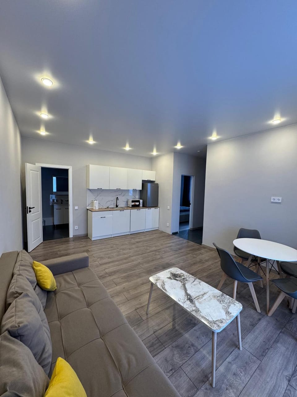 Kitchen or kitchenette, Living room, Photo of the whole room, Seating area