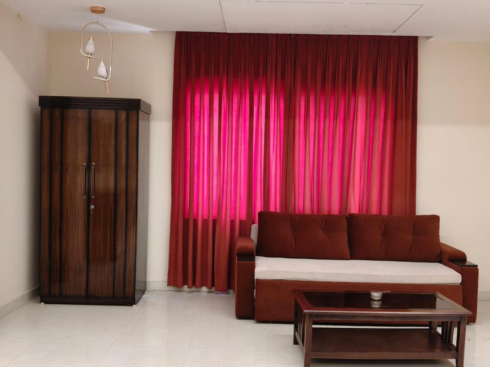 Seating area, wardrobe