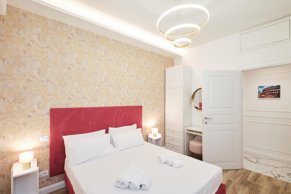 Bed, Photo of the whole room, Bedroom, towels, wardrobe