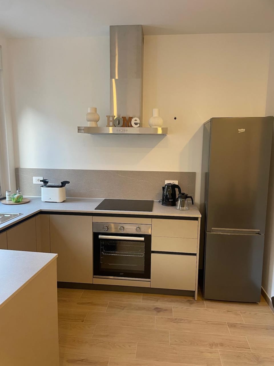 Kitchen or kitchenette, oven, stove, toaster