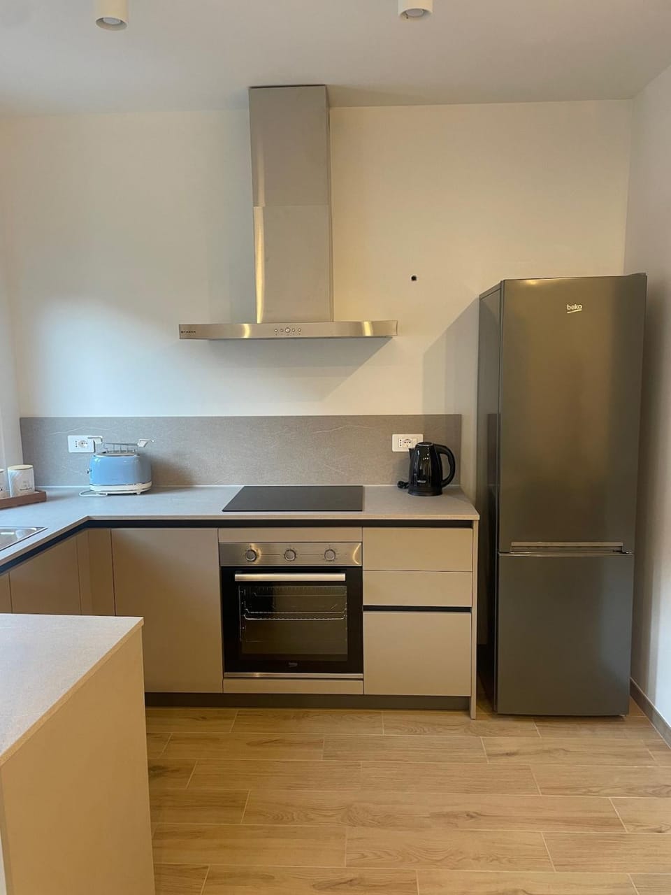 Kitchen or kitchenette, oven, stove, toaster