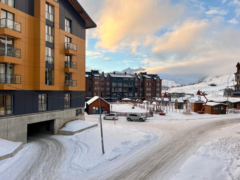 Property building, Winter, Mountain view, Street view