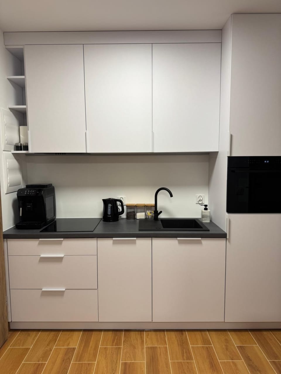 Kitchen or kitchenette, microwave, oven, stove, kitchen