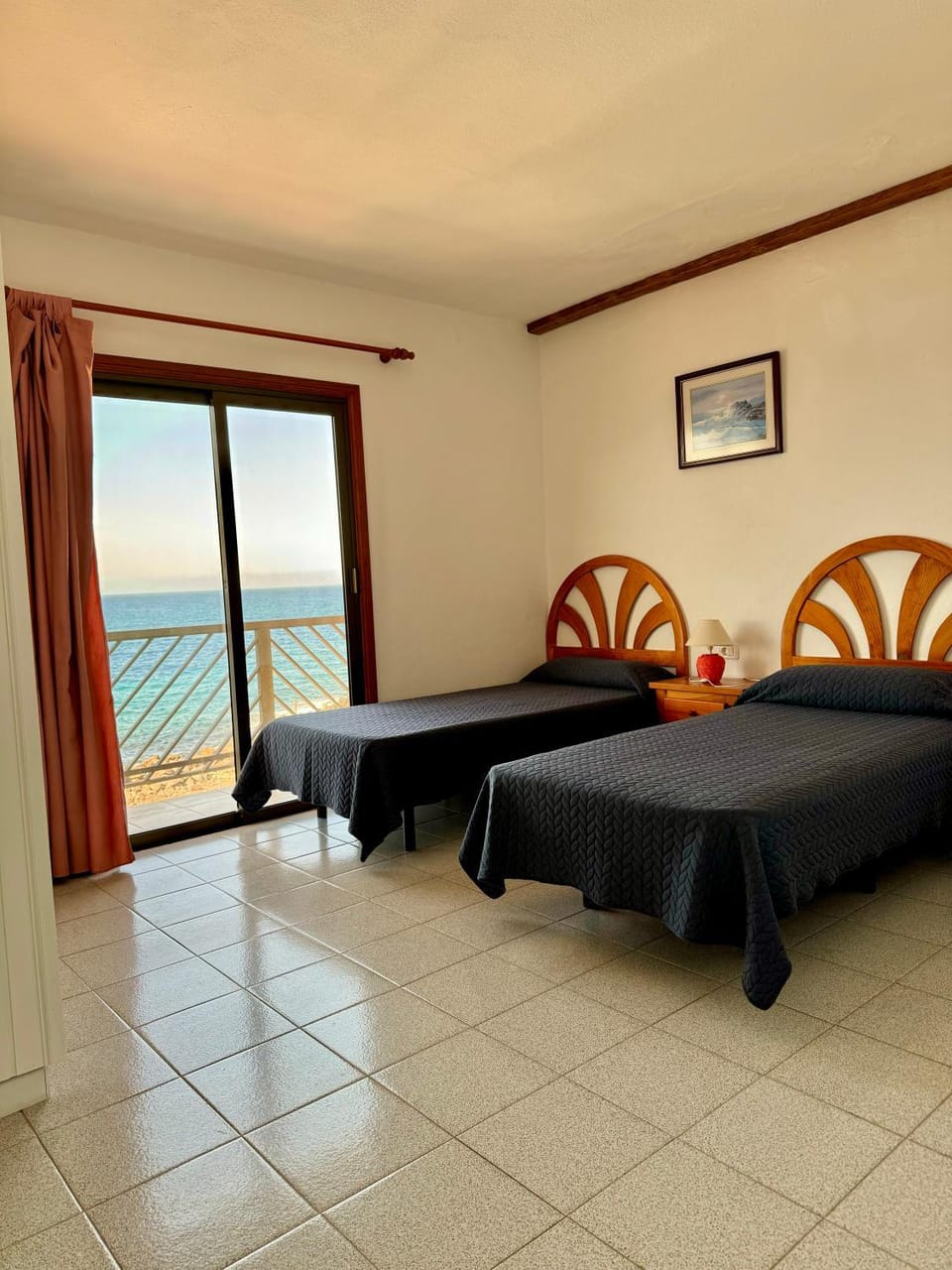 Bed, Sea view