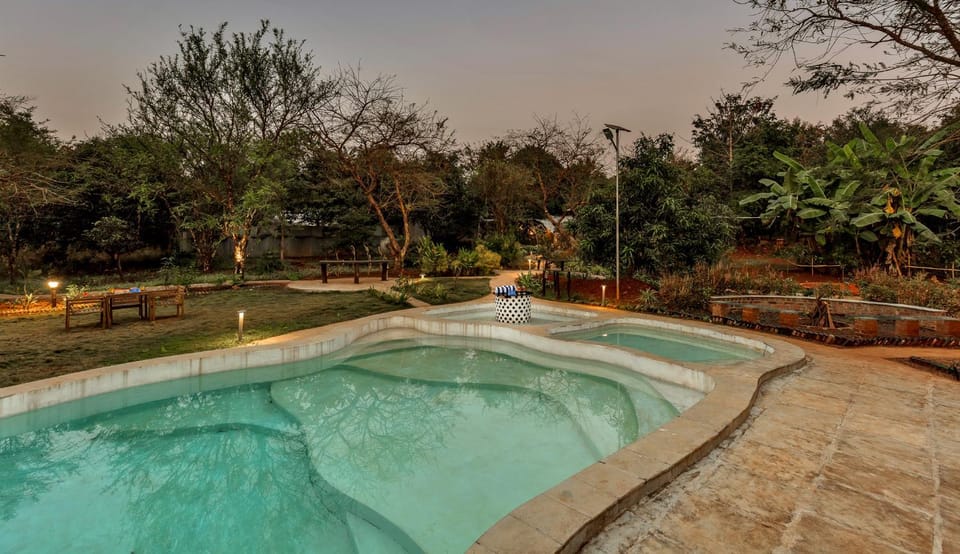 Spring, Day, Natural landscape, Garden, Garden view, Pool view, Swimming pool
