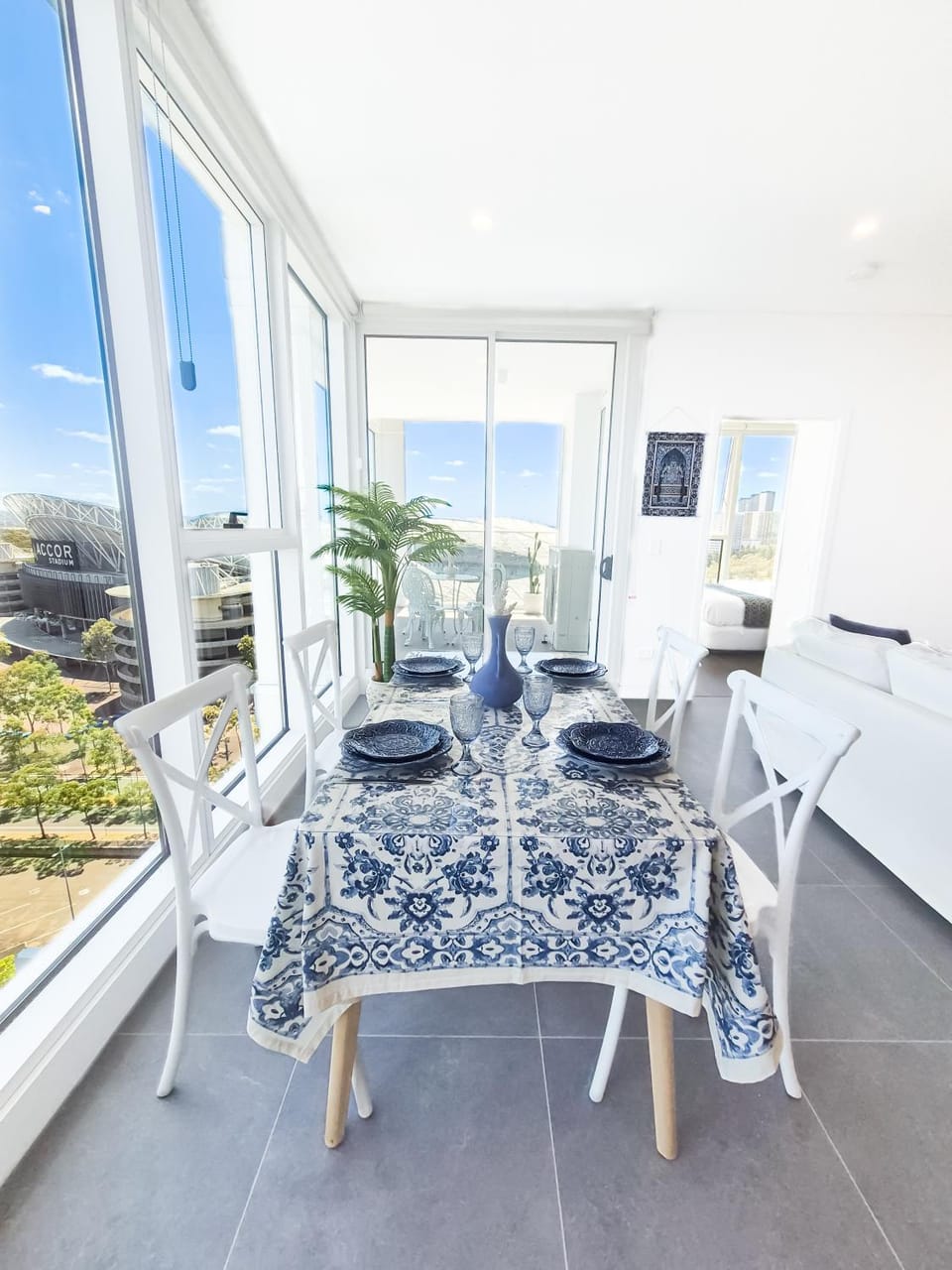 View (from property/room), Living room, Seating area, Dining area