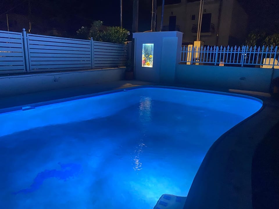 Night, Pool view, Swimming pool