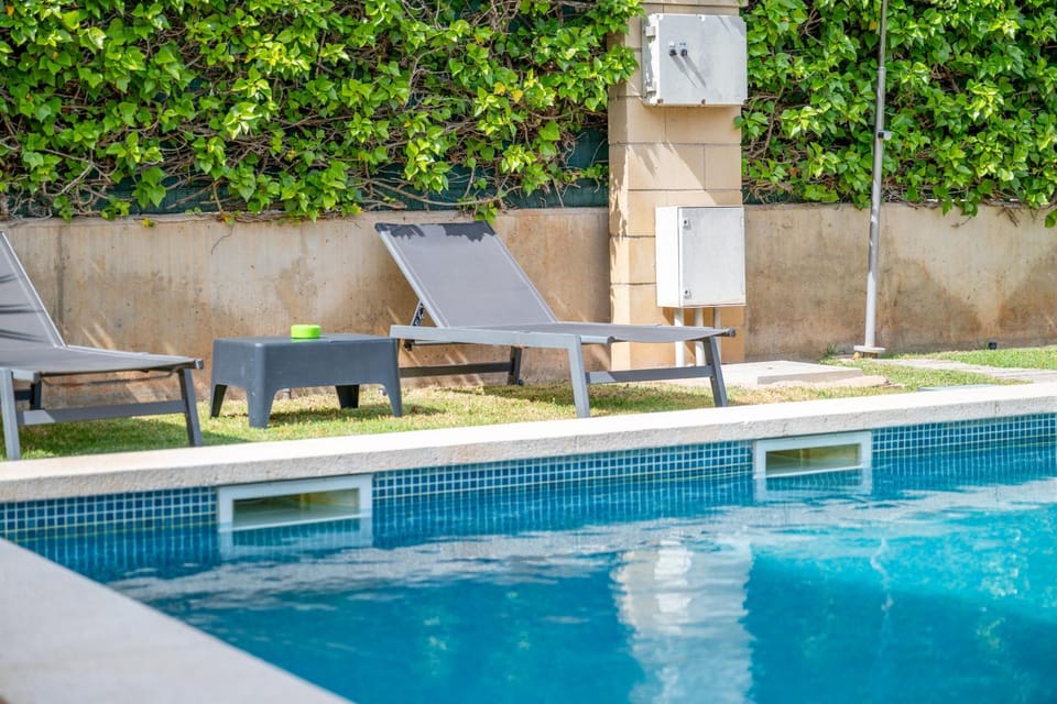 Property building, Living room, Swimming pool
