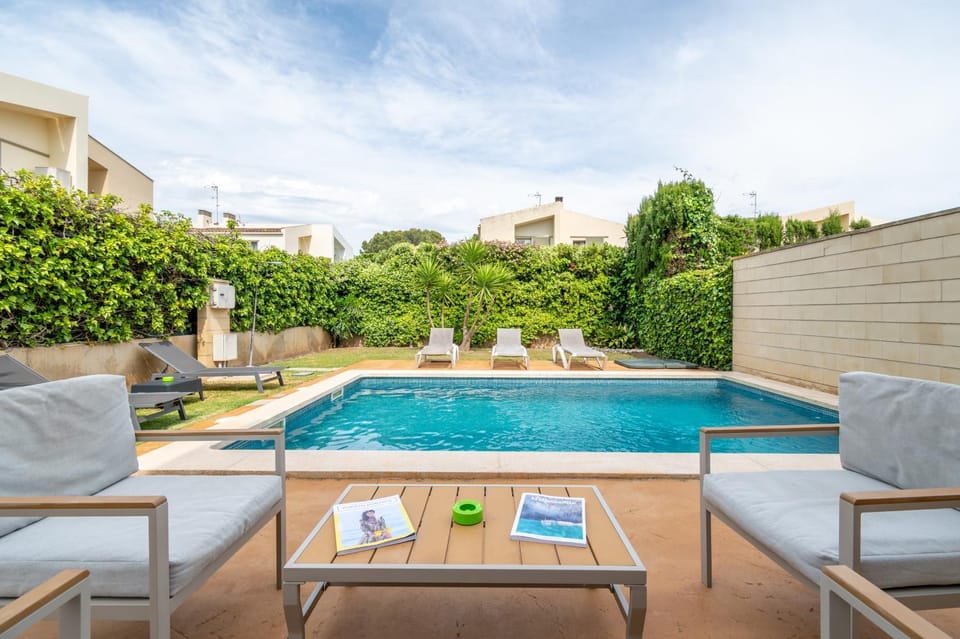 Property building, Living room, Swimming pool