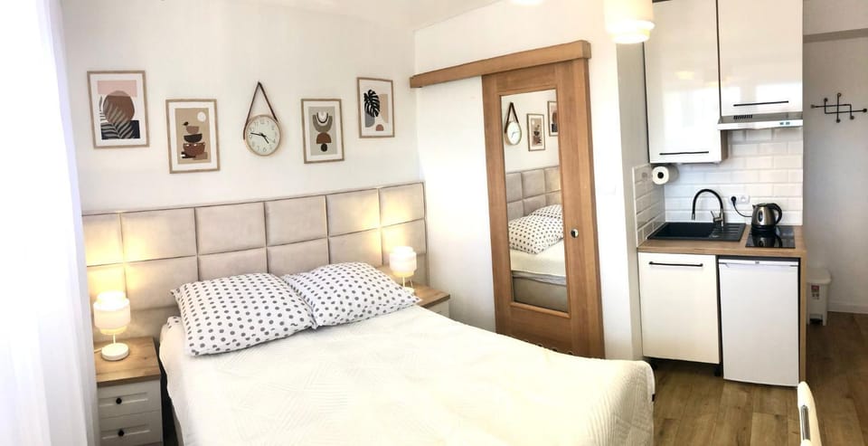 Bed, Coffee/tea facilities, Kitchen or kitchenette, Photo of the whole room, stove