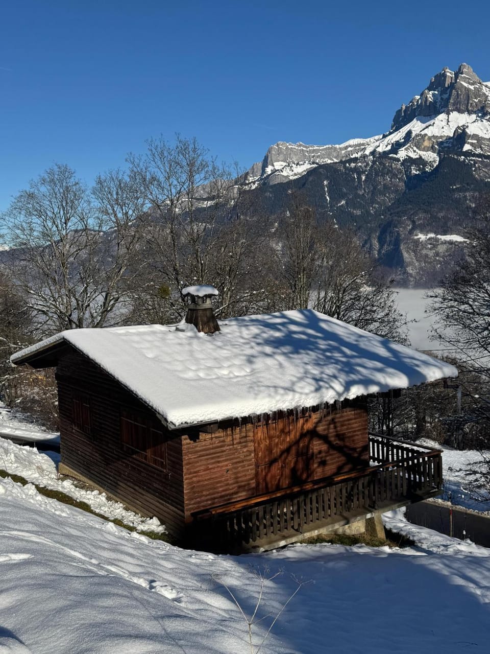 Property building, Natural landscape, Winter, Mountain view