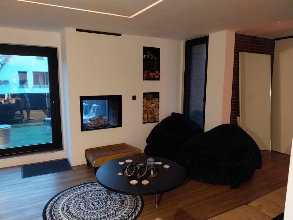 Living room, fireplace