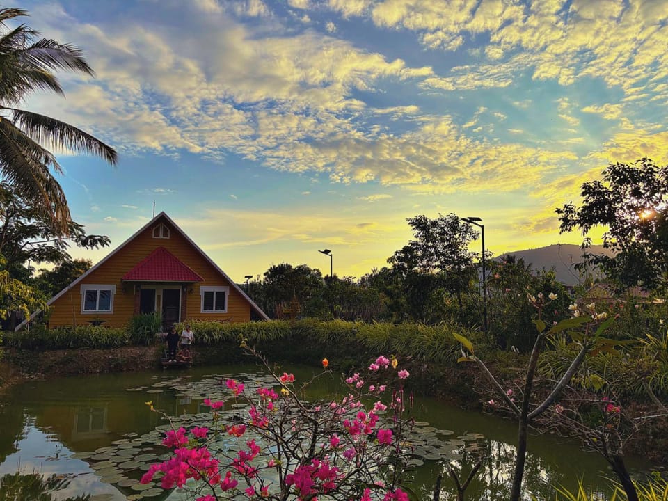 Property building, Spring, Day, Natural landscape, Garden, Garden, Garden view, Lake view