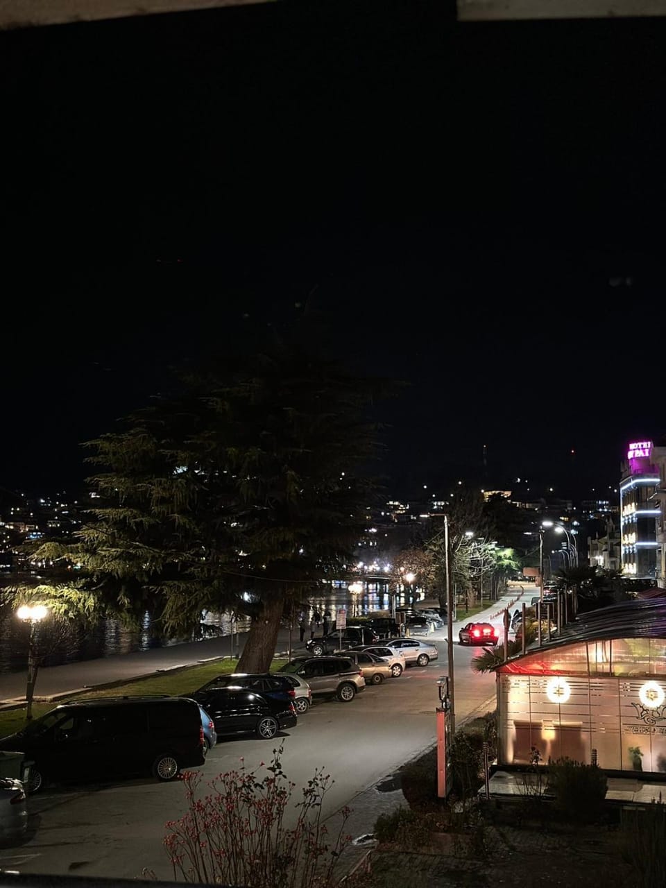 Property building, Night, Neighbourhood, City view, Street view, Location, Parking