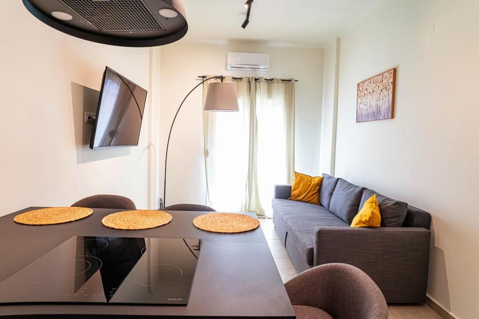 TV and multimedia, Living room, Photo of the whole room, Decorative detail, Seating area, Dining area, Evening entertainment, stove, air conditioner