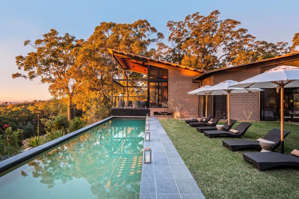 Property building, Swimming pool, Sunrise