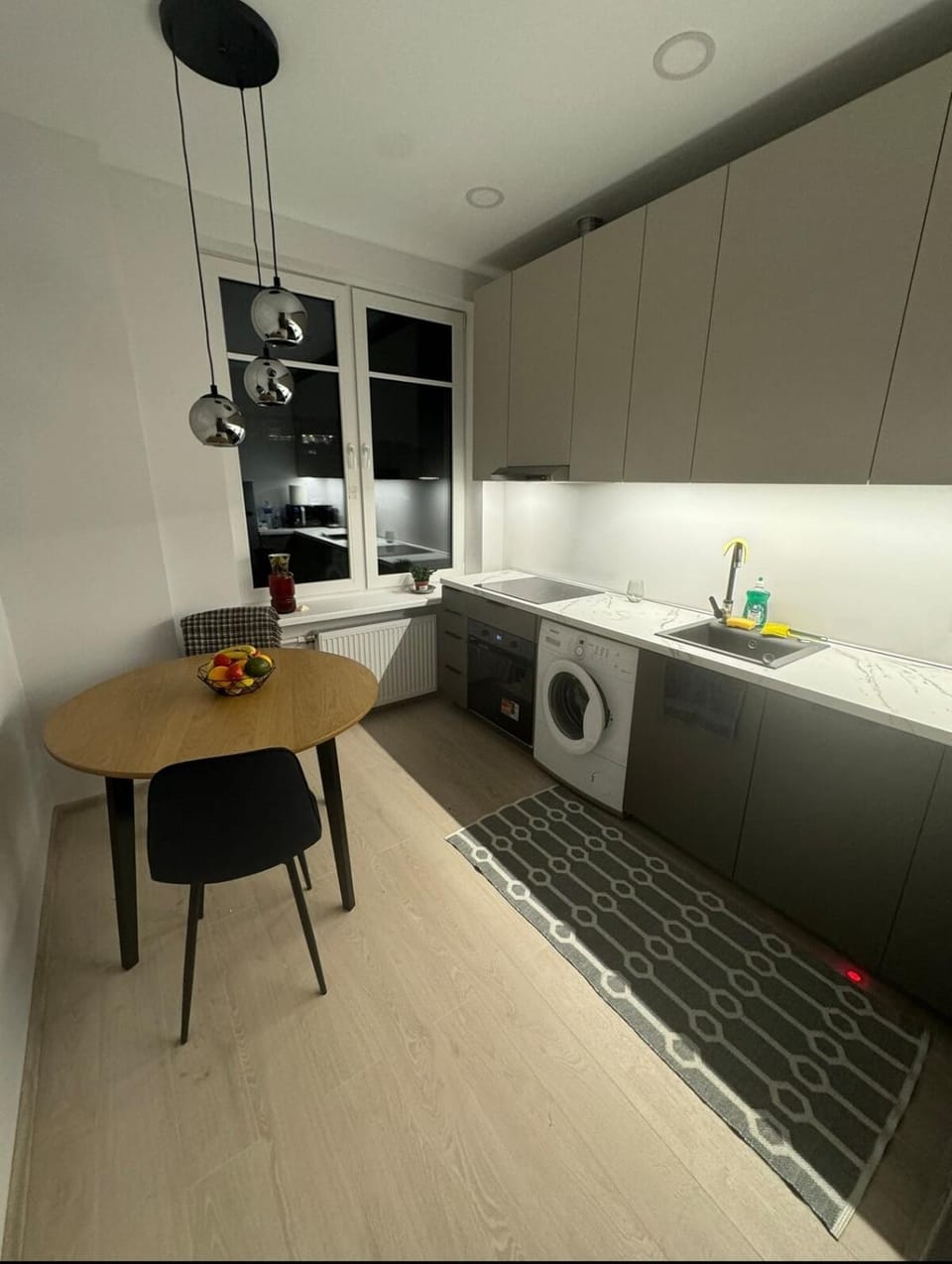 Kitchen or kitchenette, Seating area, Dining area, dishwasher, oven, washing machine