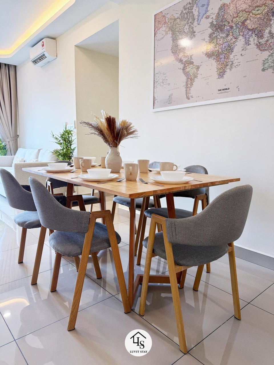 Dining area, air conditioner