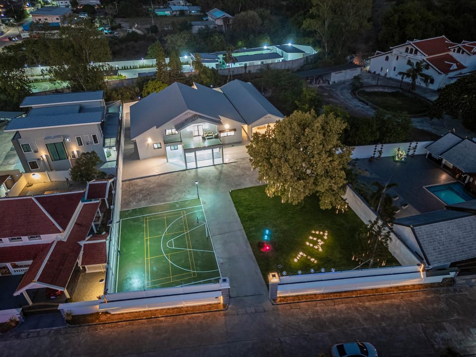 Property building, Night, Bird's eye view