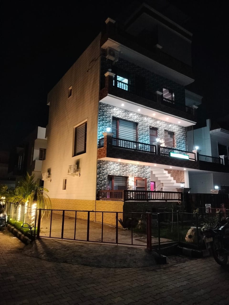 Property building, Night, Parking