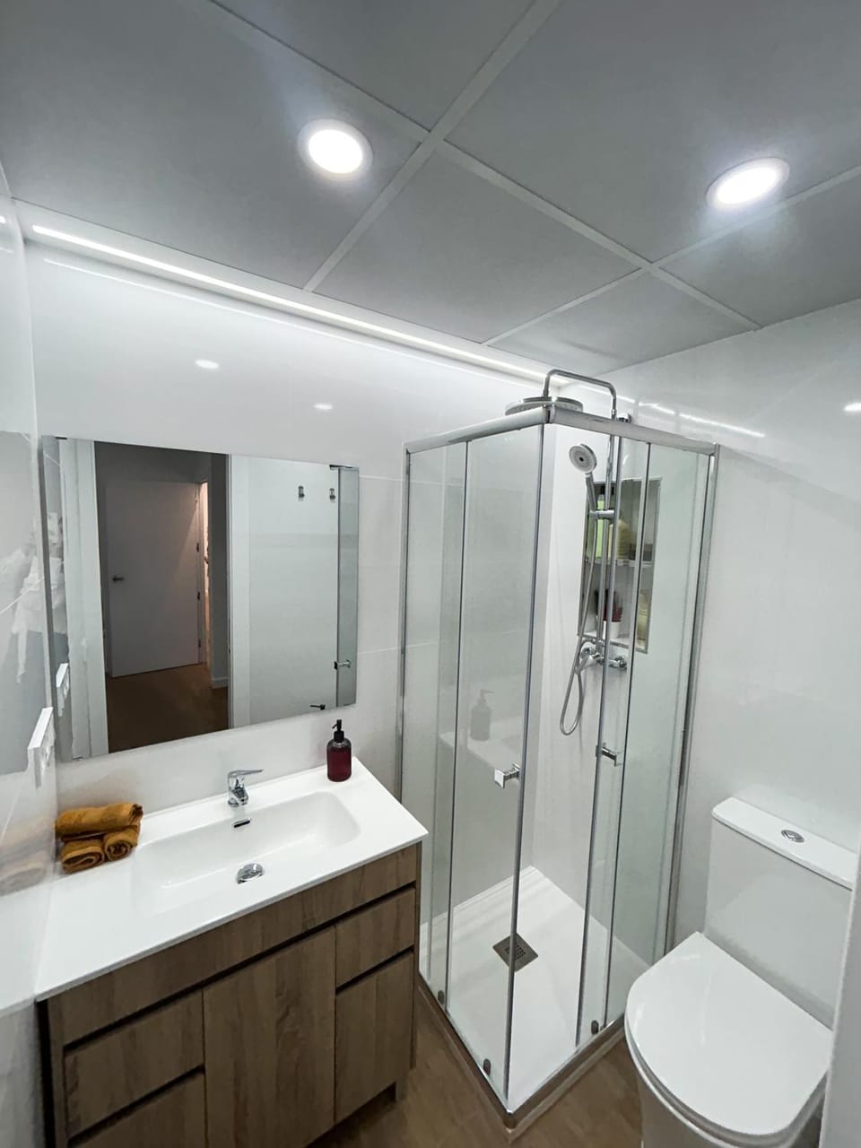Shower, Toilet, Bathroom, towels