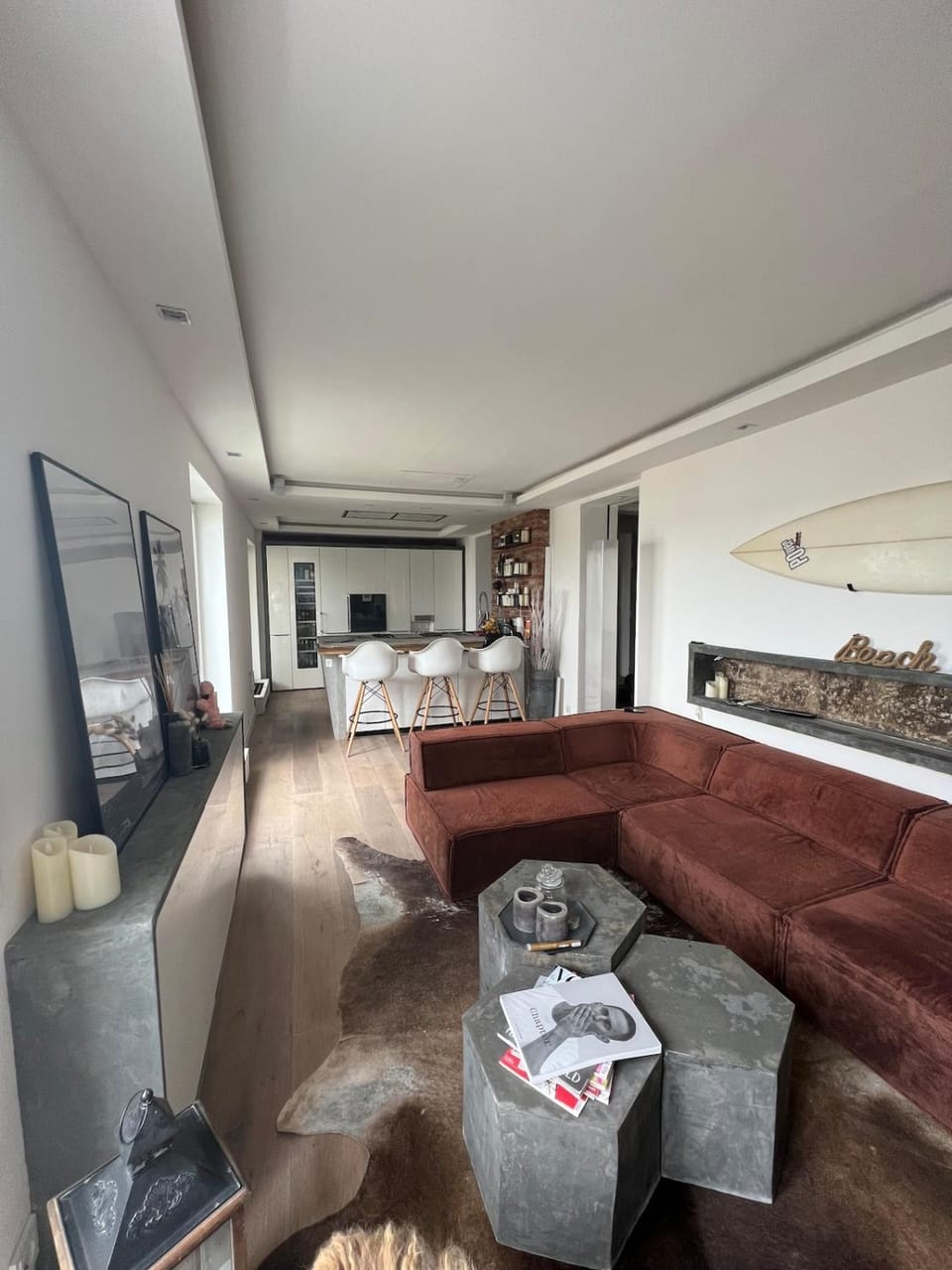 Kitchen or kitchenette, Living room, Seating area