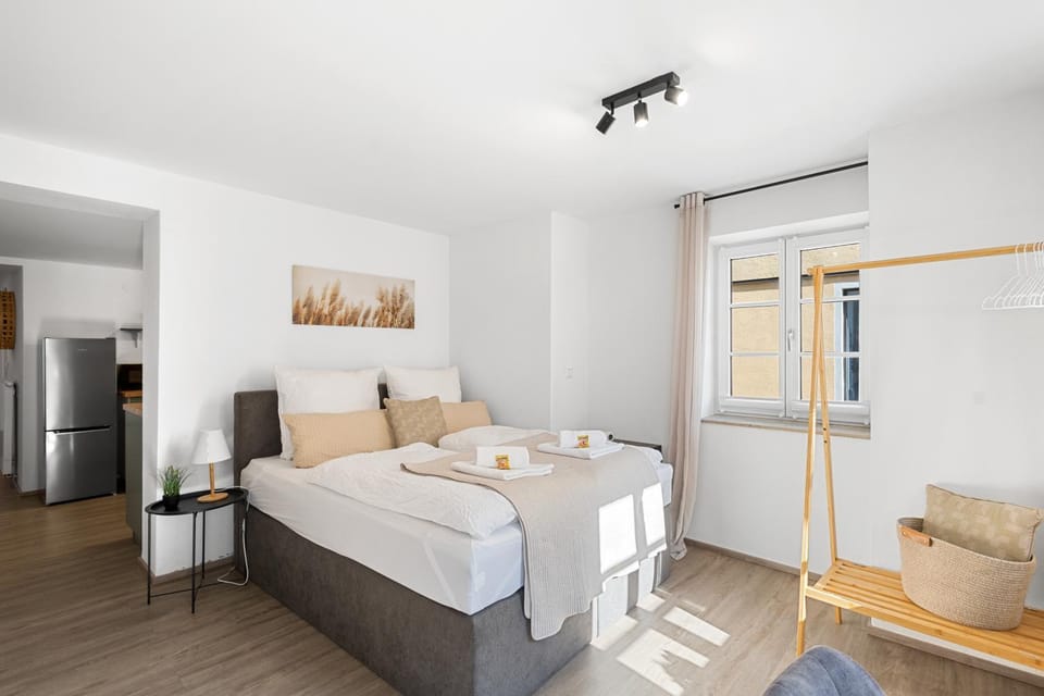Bed, Photo of the whole room, Bedroom, towels, wardrobe