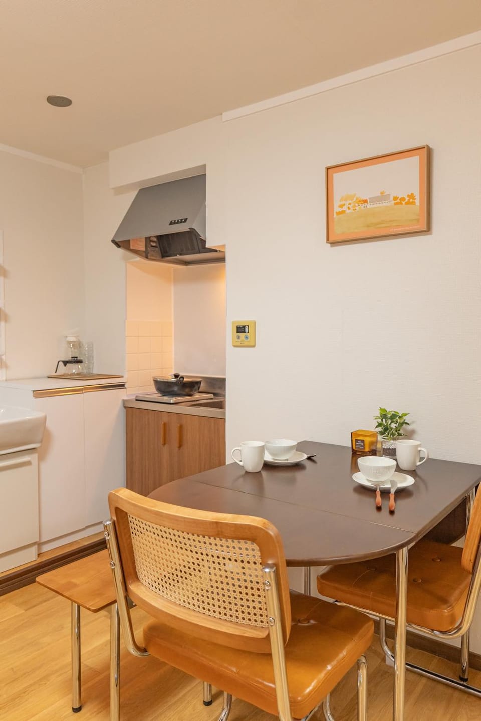 Kitchen or kitchenette, Living room, Dining area, stove