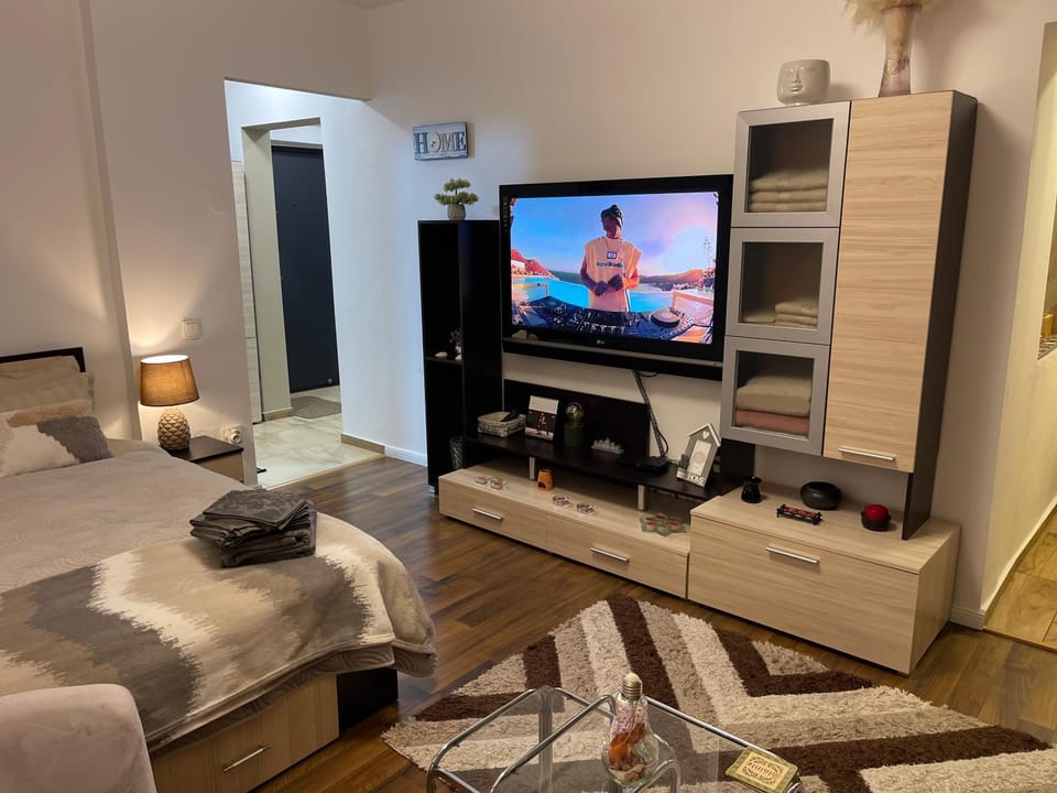 Communal lounge/ TV room, Bed, TV and multimedia, Living room, Photo of the whole room, Seating area, Bedroom, towels