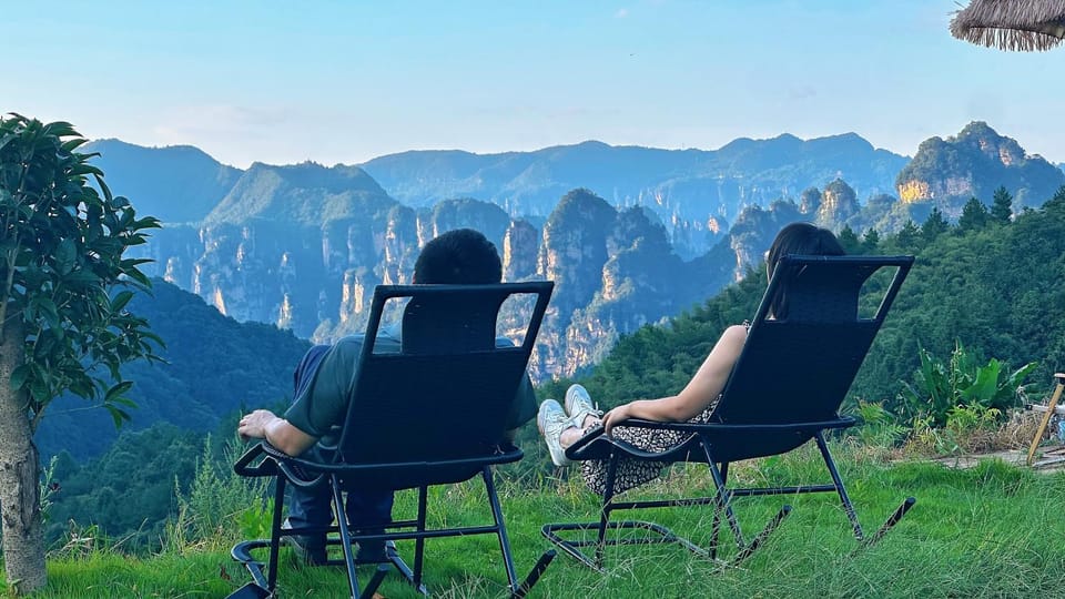 Day, People, Natural landscape, Mountain view, sunbed
