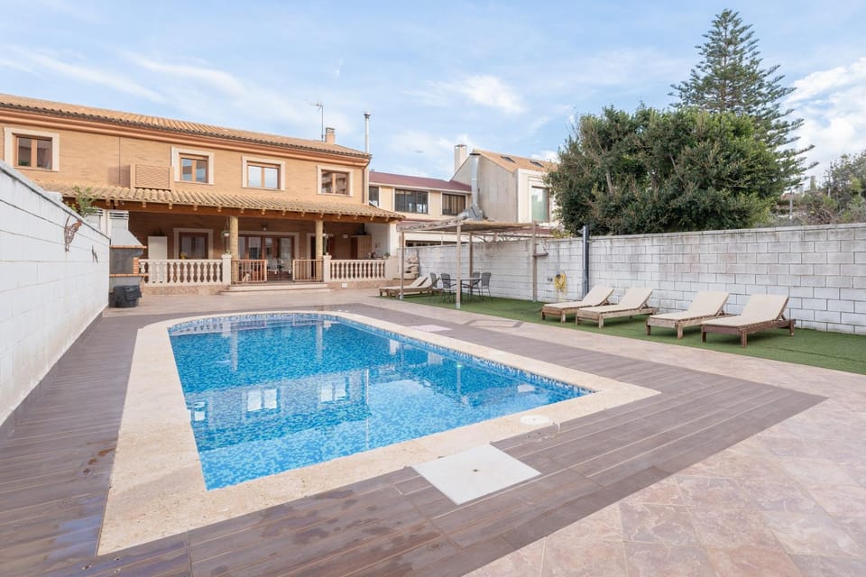 Property building, Living room, Swimming pool