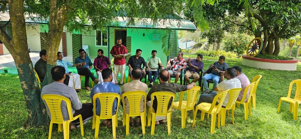 Garden, group of guests