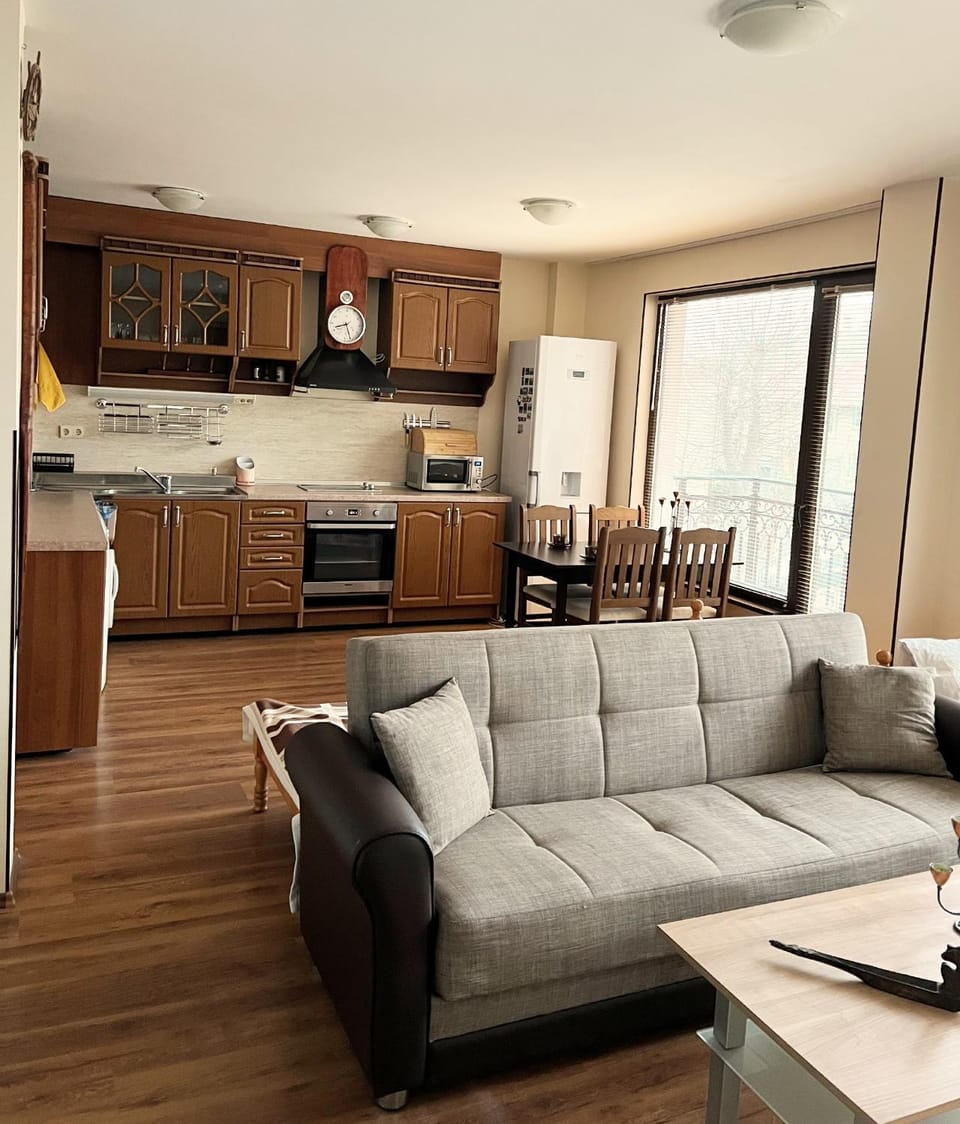 Kitchen or kitchenette, Living room, Dining area, stove