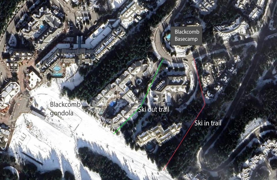 Neighbourhood, Bird's eye view, Winter, Skiing