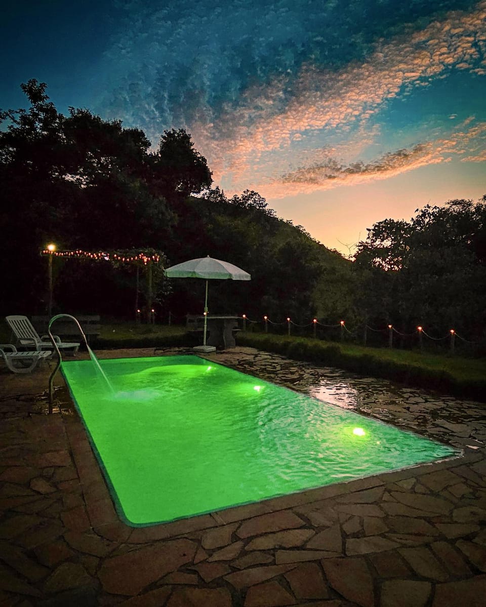 Natural landscape, Pool view, Swimming pool, Sunset