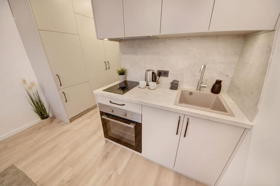 Coffee/tea facilities, Kitchen or kitchenette, oven, stove
