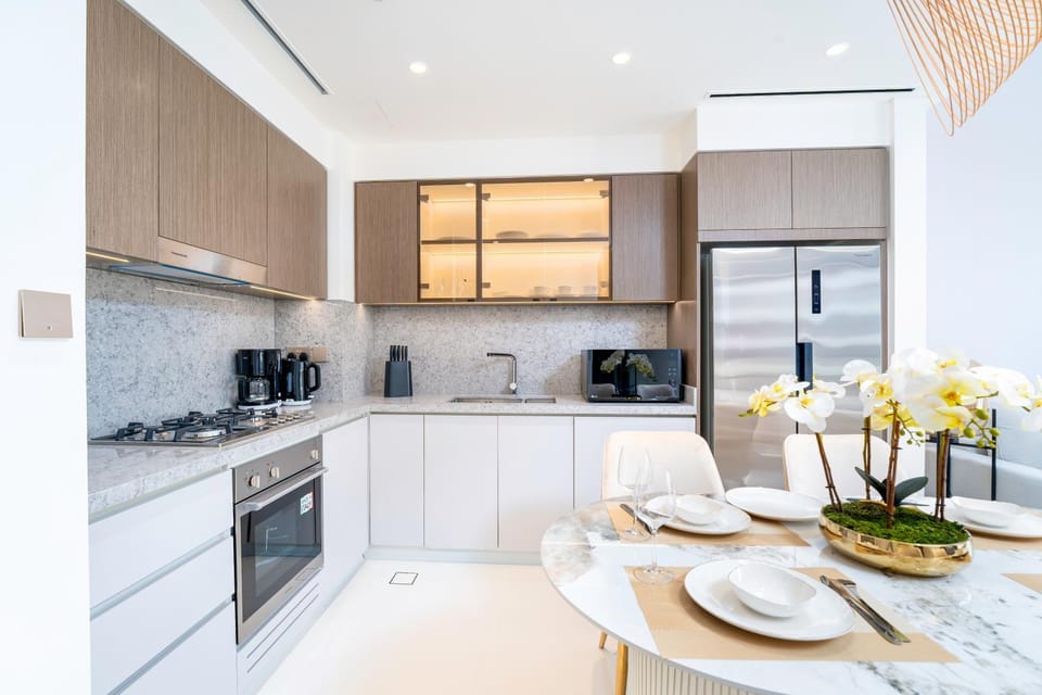 Kitchen or kitchenette, oven, stove