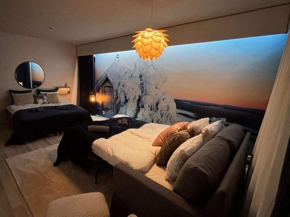 Bed, Living room, Photo of the whole room