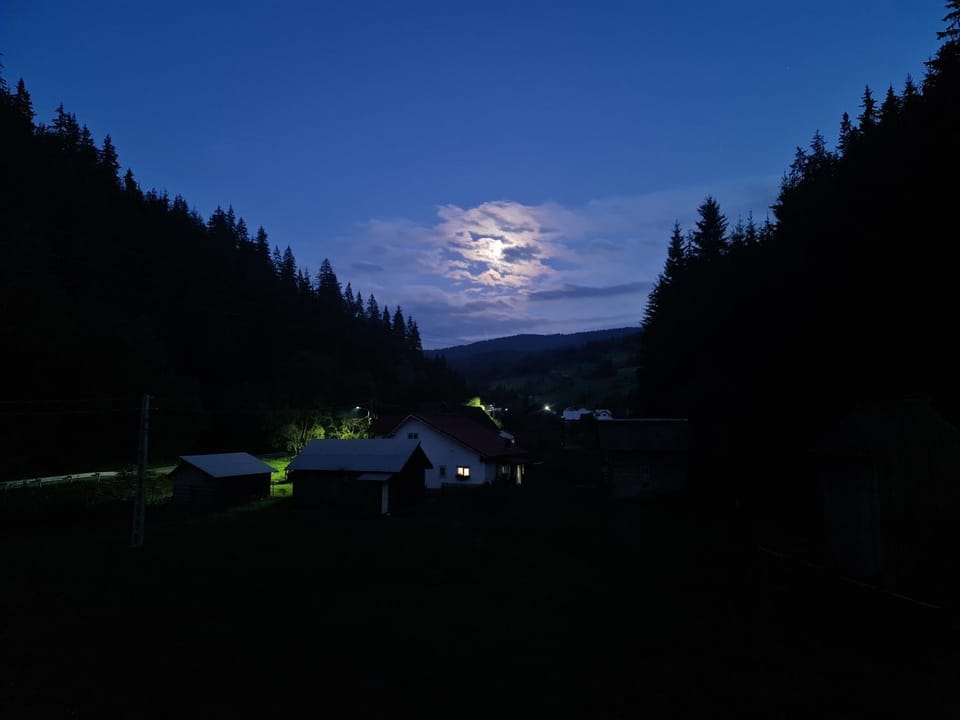 Night, Natural landscape, Garden, Mountain view