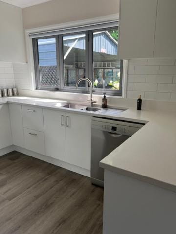 Kitchen or kitchenette, dishwasher