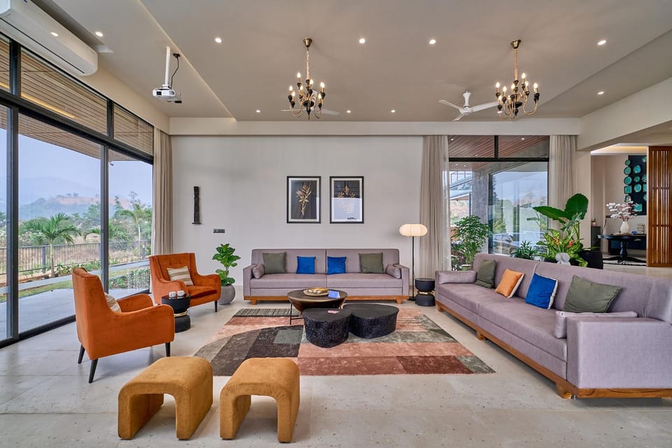 Living room, Seating area, air conditioner
