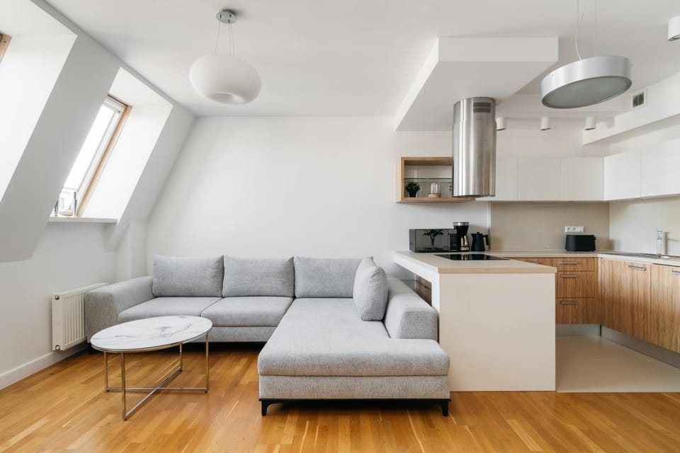 Kitchen or kitchenette, Living room, Seating area, stove