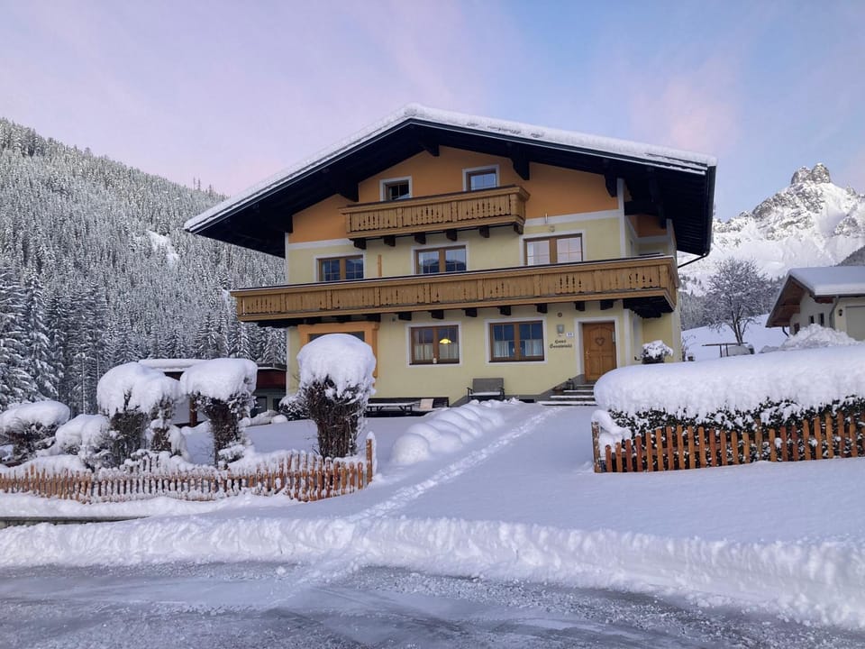 Property building, Day, Natural landscape, Winter, Mountain view