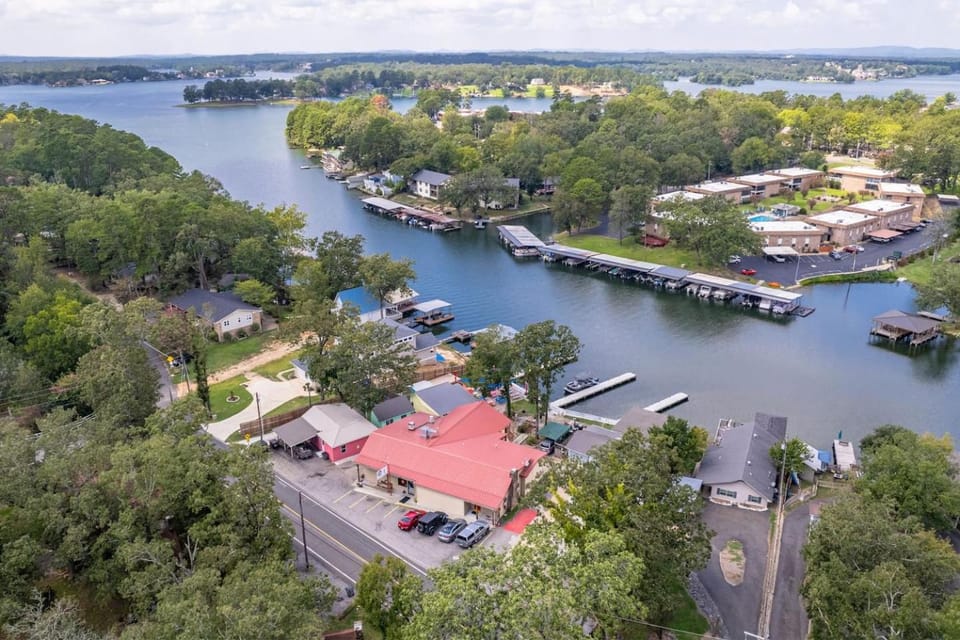 Neighbourhood, Natural landscape, Bird's eye view, Lake view, Street view