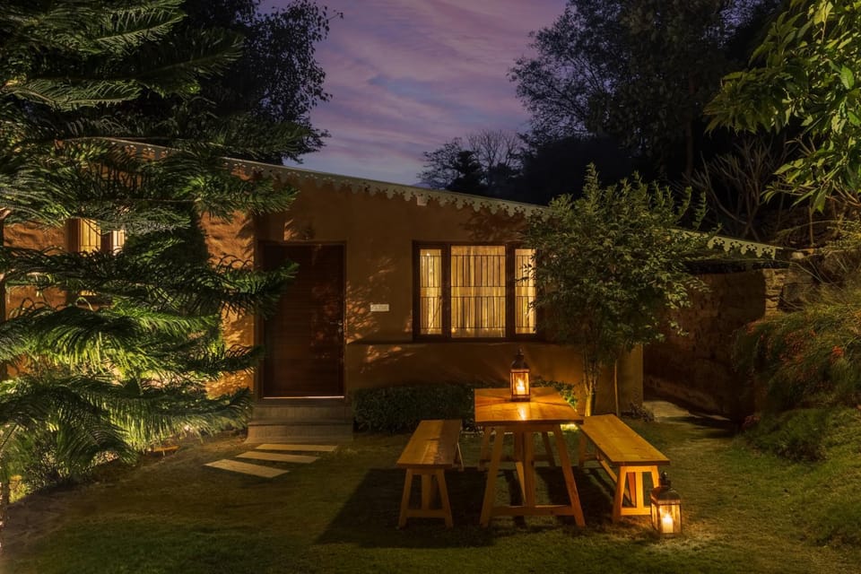 Property building, Patio, Night, Garden, Dining area, Garden view