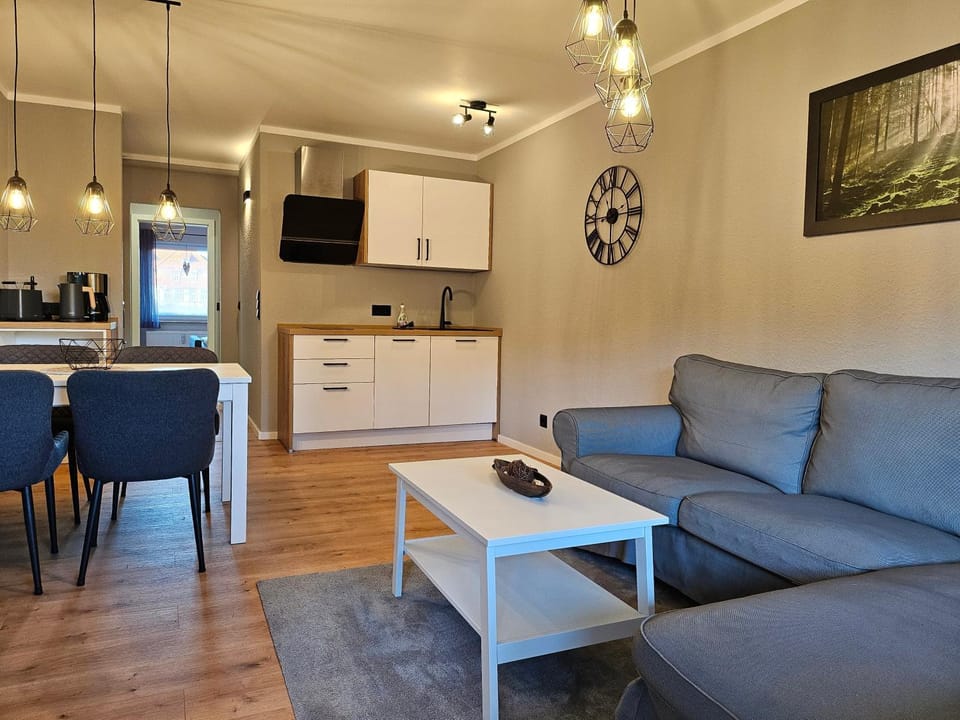 Kitchen or kitchenette, Living room, Seating area, Dining area, stove