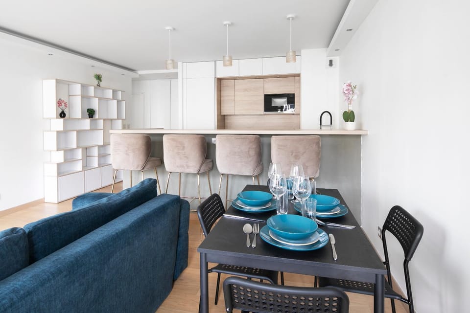 Kitchen or kitchenette, Living room, Dining area, stove, kitchen