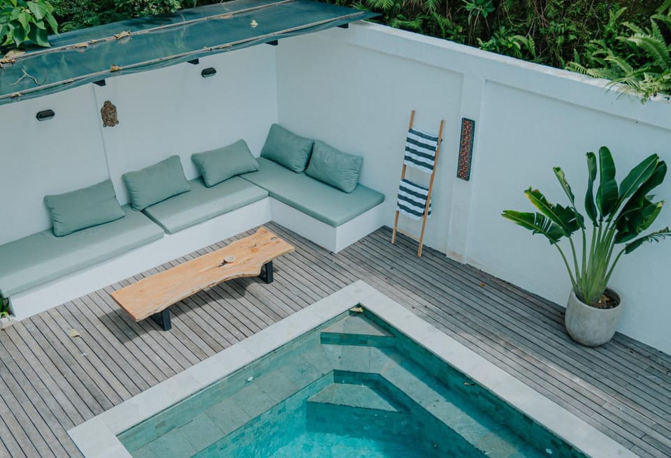 Patio, Day, Natural landscape, Seating area, Pool view, Swimming pool, sunbed
