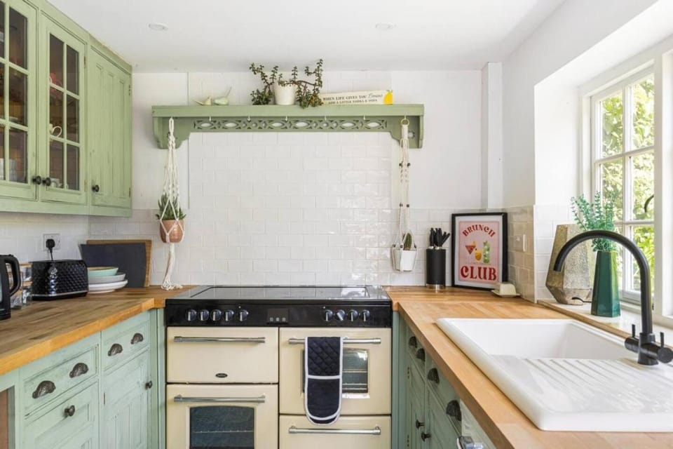 Kitchen or kitchenette, dishwasher, stove